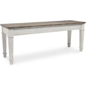 Signature Design by Ashley Skempton Farmhouse Storage Bench, Distressed Finish, Seat With Hidden Storage, Wood, 48″ W x 15″ D x 18.5″ H, White & Light Brown(Storage Bench)
