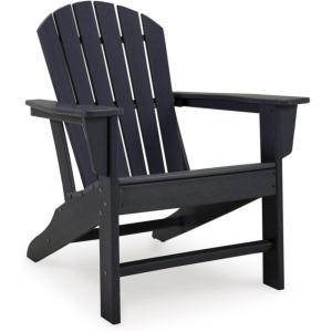 Signature Design by Ashley Sundown Treasure Outdoor Patio HDPE Weather Resistant Adirondack Chair, White(Black)