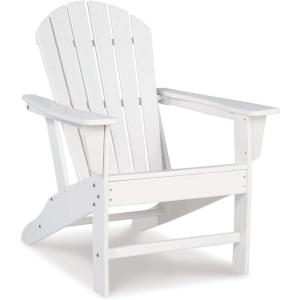 Signature Design by Ashley Sundown Treasure Outdoor Patio HDPE Weather Resistant Adirondack Chair, White(White)