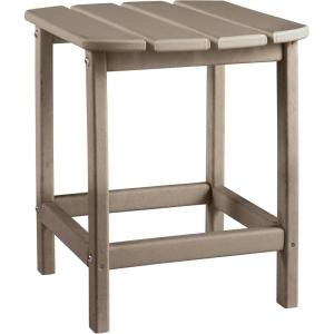 Signature Design by Ashley Sundown Treasure Outdoor Patio HDPE Weather Resistant End Table, Brown(Grey)