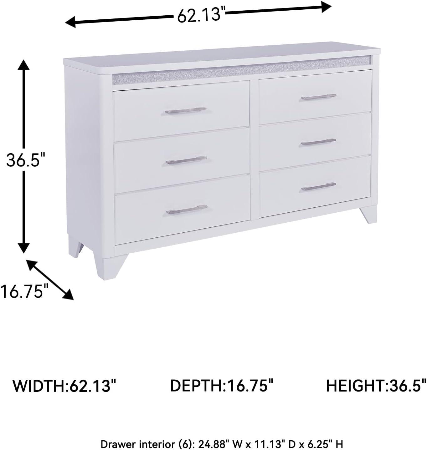 imageSignature Design by Ashley Arlendyne Traditional 9 Drawer Dresser with Feltlined Top Drawer for Bedroom WhiteWhite