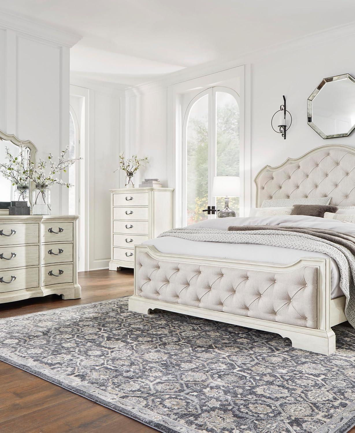 imageSignature Design by Ashley Arlendyne Traditional 9 Drawer Dresser with Feltlined Top Drawer for Bedroom WhiteWhite