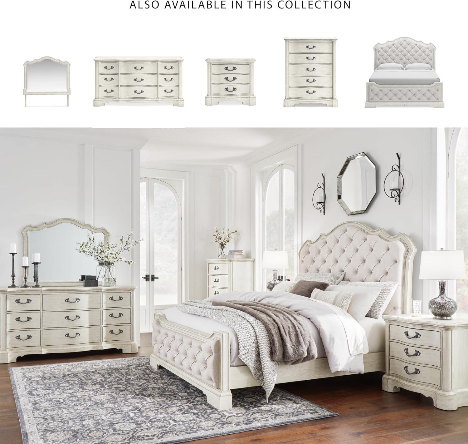 imageSignature Design by Ashley Arlendyne Traditional 9 Drawer Dresser with Feltlined Top Drawer for Bedroom WhiteWhite