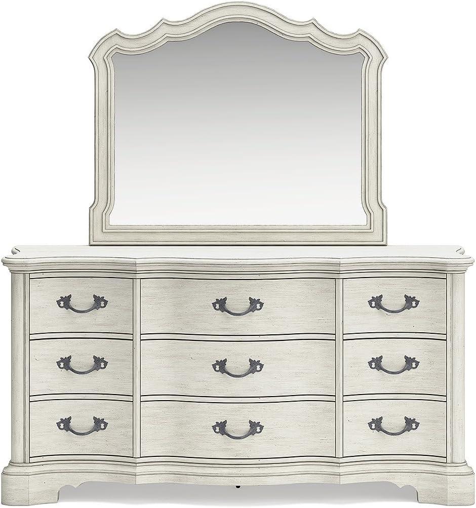 imageSignature Design by Ashley Arlendyne Traditional 9 Drawer Dresser with Feltlined Top Drawer for Bedroom WhiteWhite