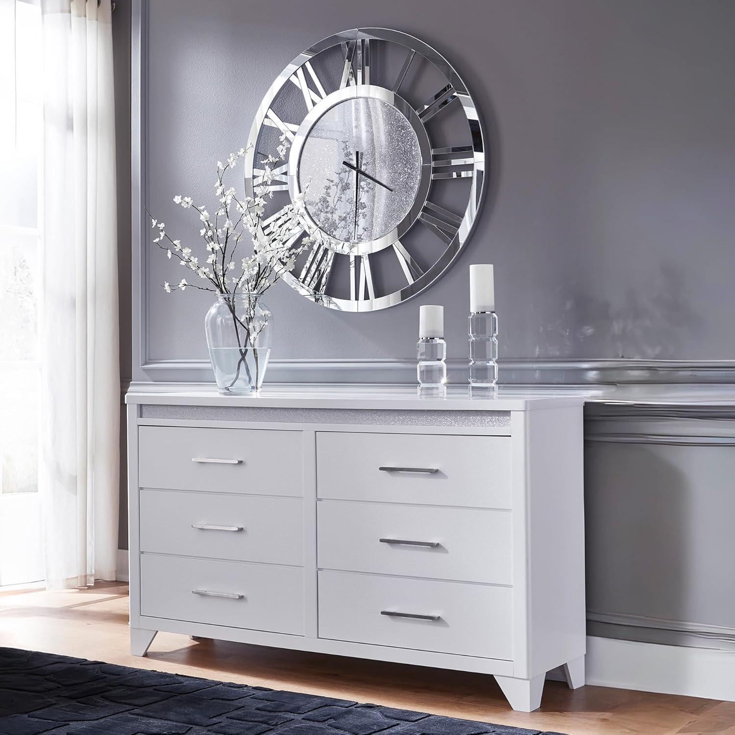 imageSignature Design by Ashley Arlendyne Traditional 9 Drawer Dresser with Feltlined Top Drawer for Bedroom WhiteWhite