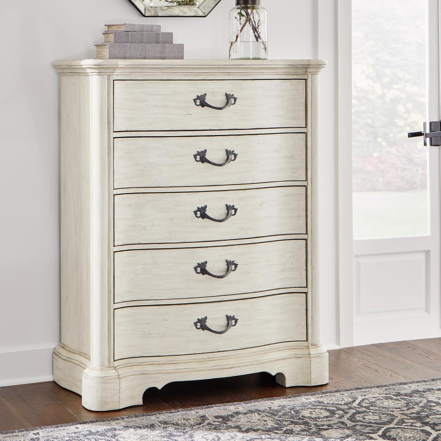 imageSignature Design by Ashley Arlendyne Traditional 9 Drawer Dresser with Feltlined Top Drawer for Bedroom WhiteWhite