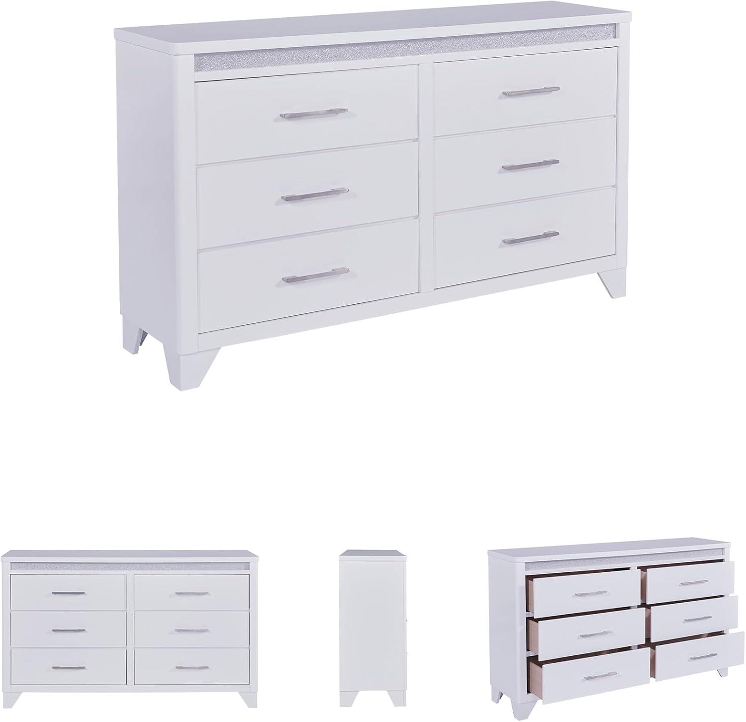 imageSignature Design by Ashley Arlendyne Traditional 9 Drawer Dresser with Feltlined Top Drawer for Bedroom WhiteWhite