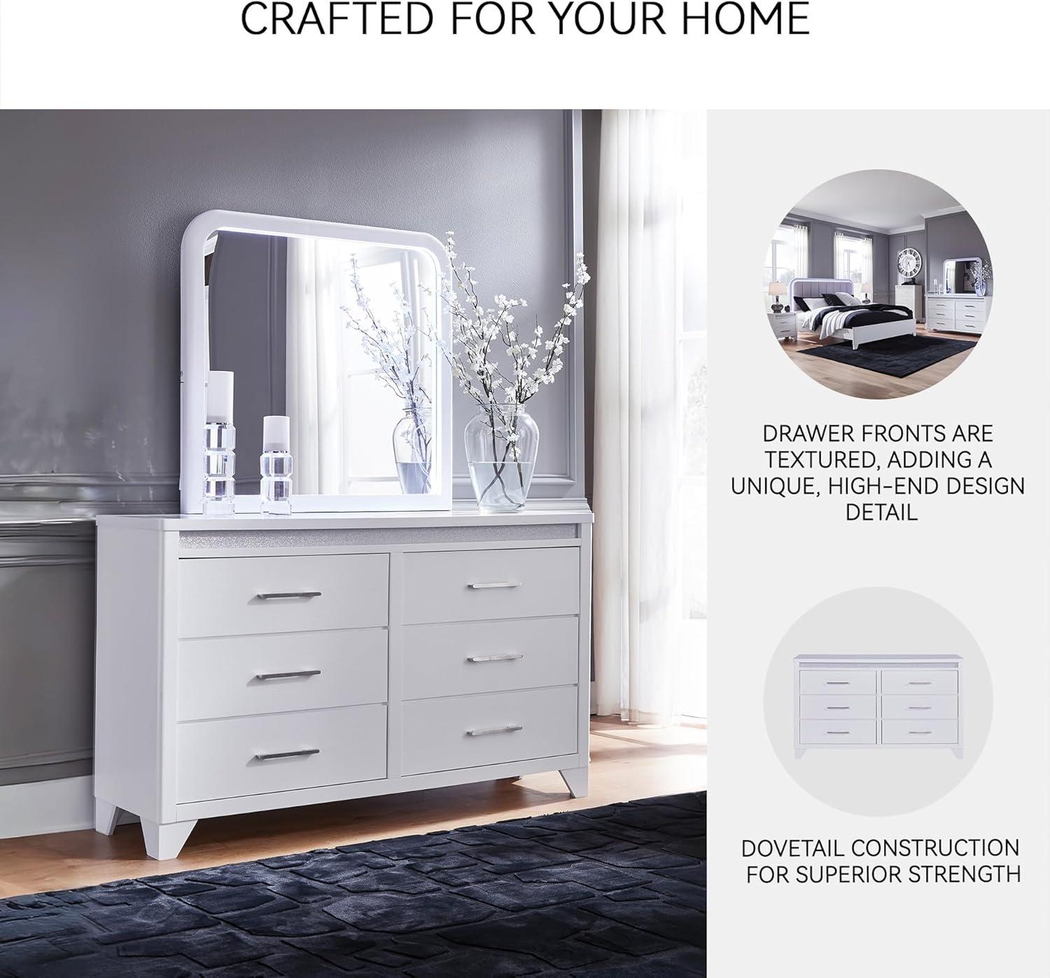 imageSignature Design by Ashley Arlendyne Traditional 9 Drawer Dresser with Feltlined Top Drawer for Bedroom WhiteWhite
