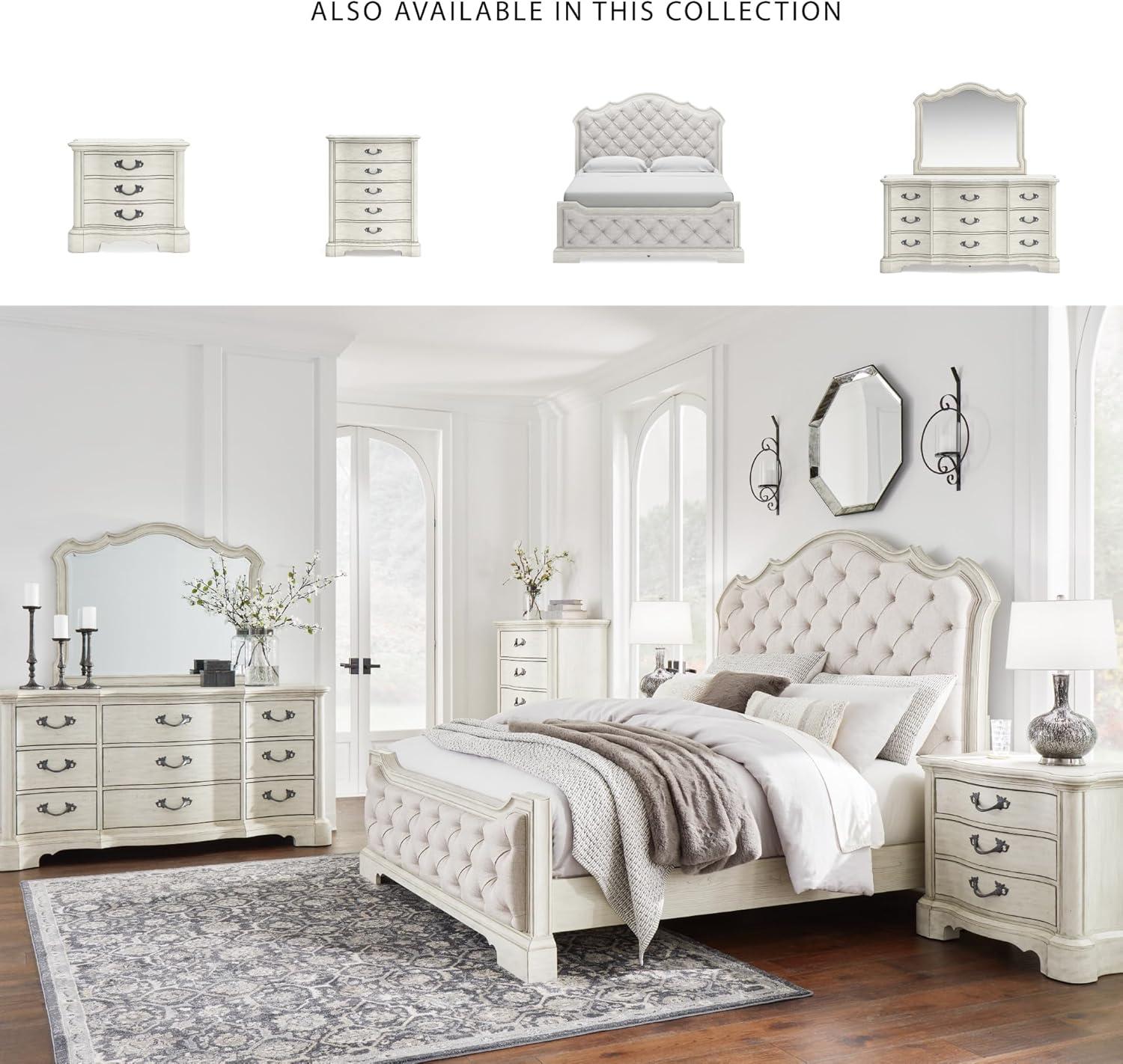 imageSignature Design by Ashley Arlendyne Traditional 9 Drawer Dresser with Feltlined Top Drawer for Bedroom WhiteWhite