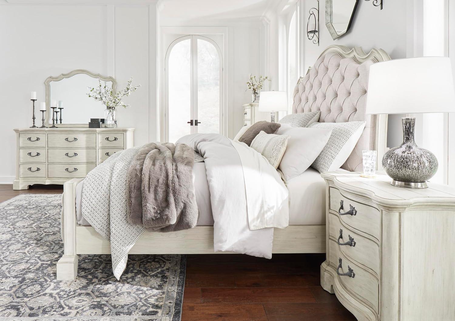 imageSignature Design by Ashley Arlendyne Traditional 9 Drawer Dresser with Feltlined Top Drawer for Bedroom WhiteWhite