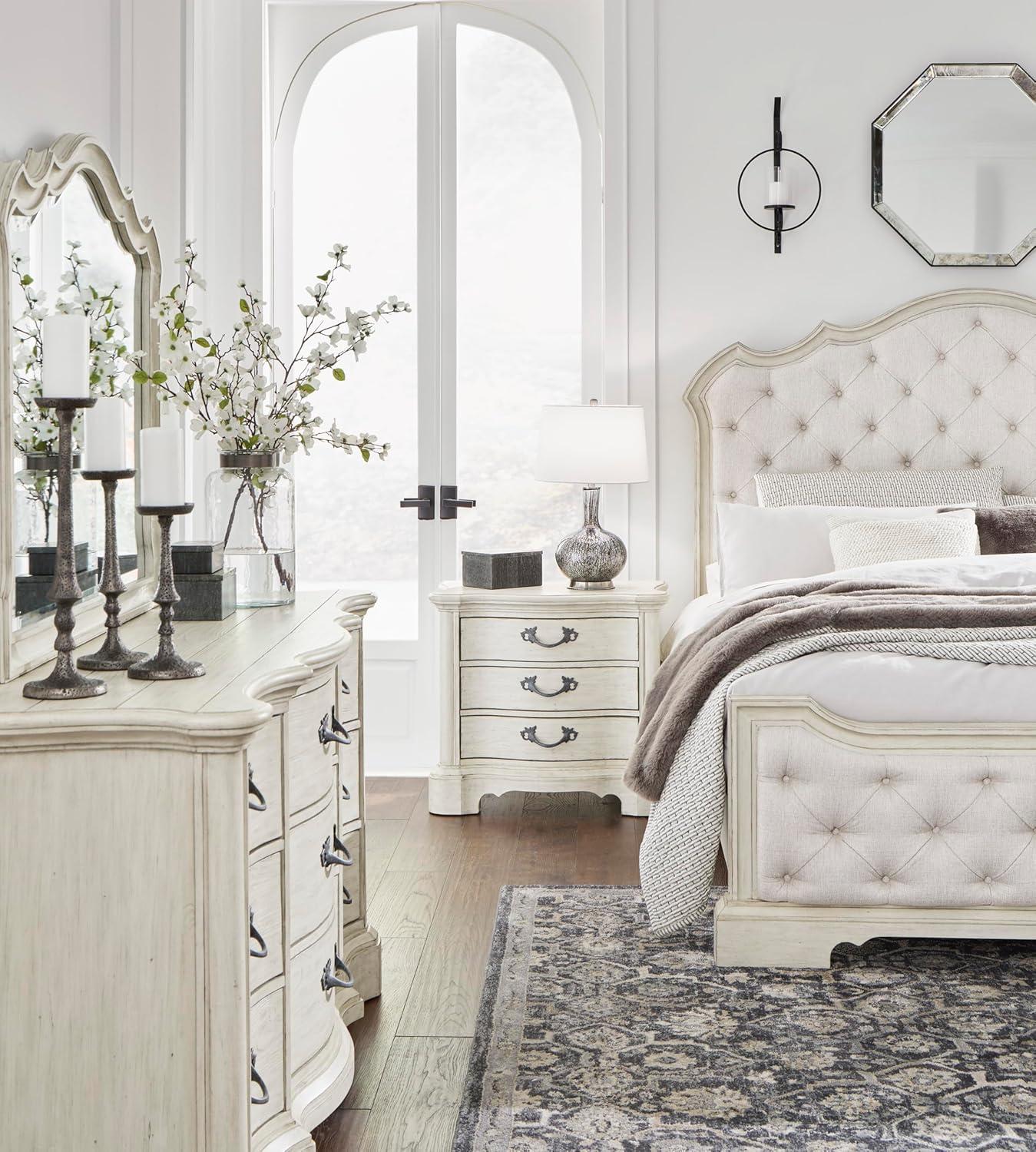 imageSignature Design by Ashley Arlendyne Traditional 9 Drawer Dresser with Feltlined Top Drawer for Bedroom WhiteWhite