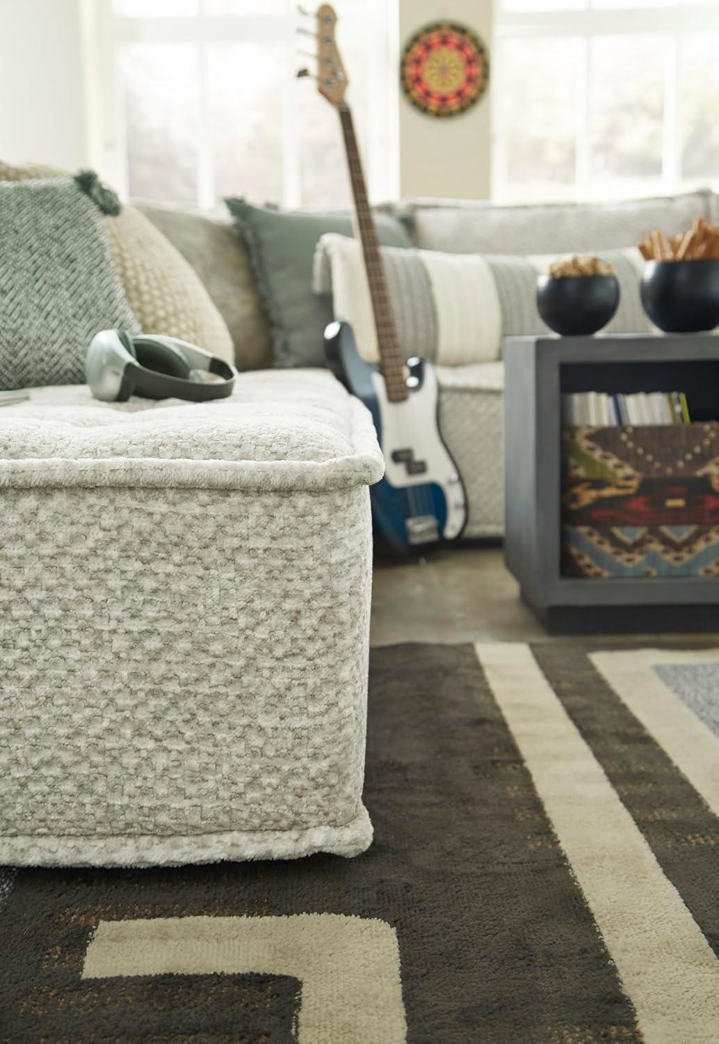 imageSignature Design by Ashley Bales Casual Modular Upholstered Armless Accent Chair with NonSlip Decking and Feet BlueTaupe