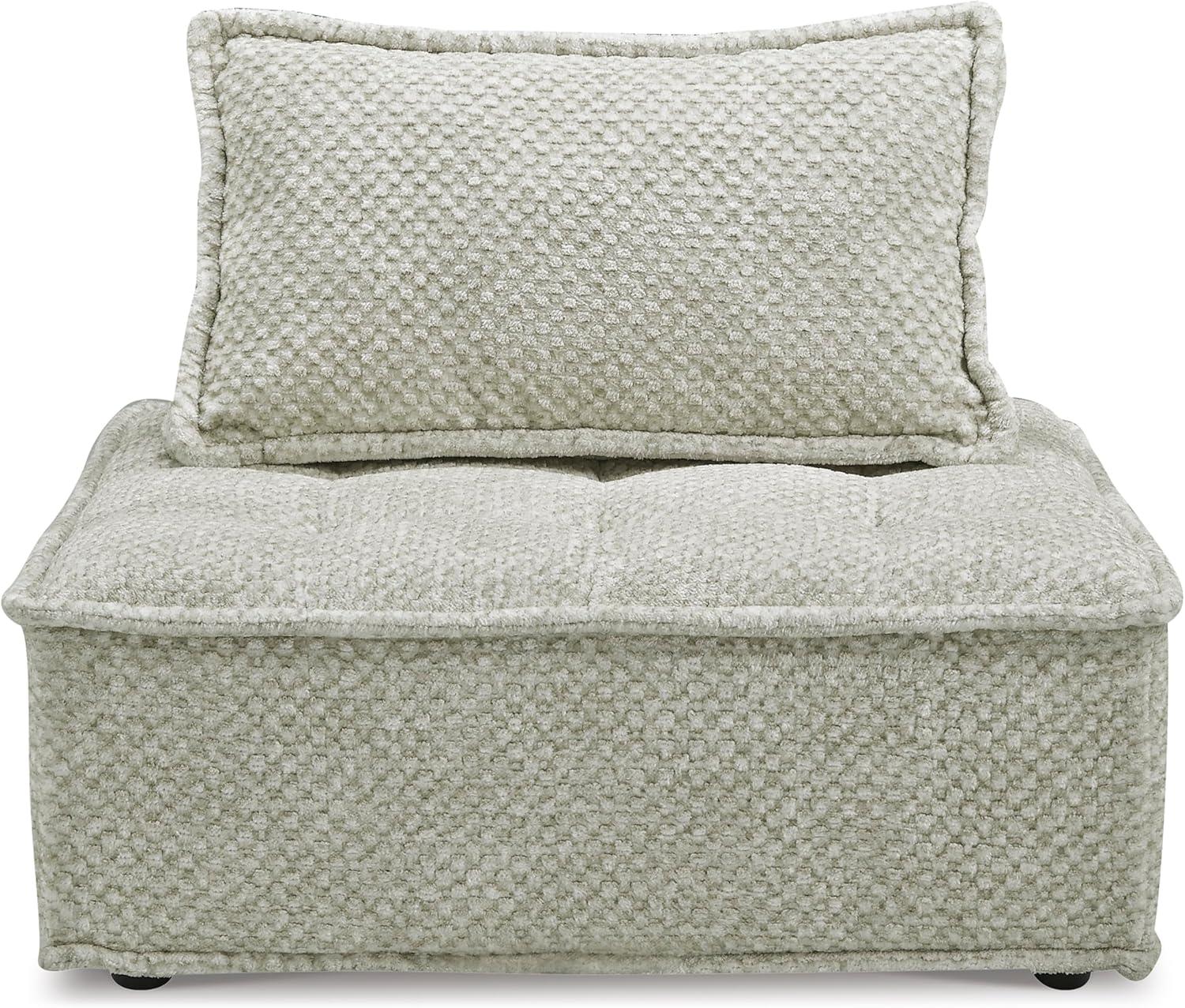 imageSignature Design by Ashley Bales Casual Modular Upholstered Armless Accent Chair with NonSlip Decking and Feet BlueTaupe