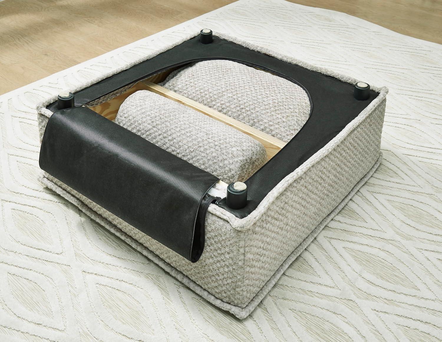 imageSignature Design by Ashley Bales Casual Modular Upholstered Armless Accent Chair with NonSlip Decking and Feet BlueTaupe