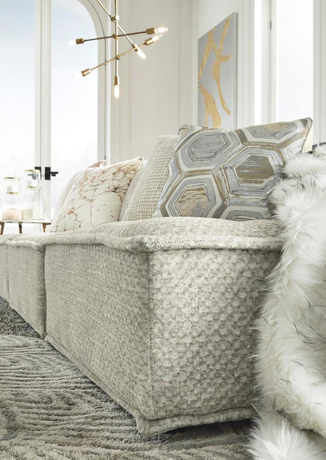 imageSignature Design by Ashley Bales Casual Modular Upholstered Armless Accent Chair with NonSlip Decking and Feet BlueTaupe