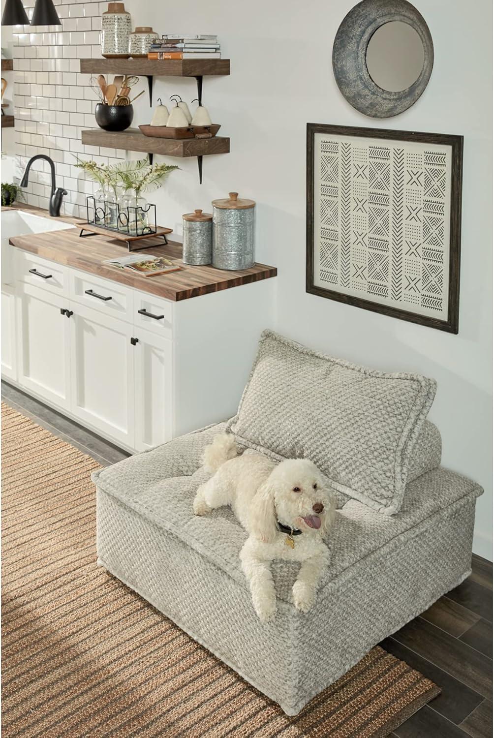 imageSignature Design by Ashley Bales Casual Modular Upholstered Armless Accent Chair with NonSlip Decking and Feet BlueTaupe