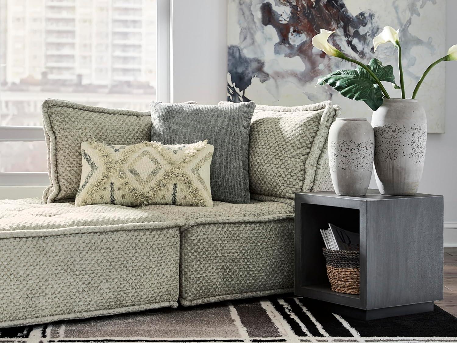 imageSignature Design by Ashley Bales Casual Modular Upholstered Armless Accent Chair with NonSlip Decking and Feet BlueTaupe