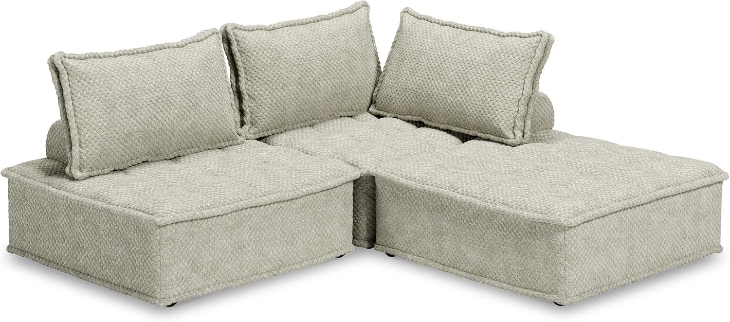 imageSignature Design by Ashley Bales Casual Modular Upholstered Armless Accent Chair with NonSlip Decking and Feet BlueTaupe