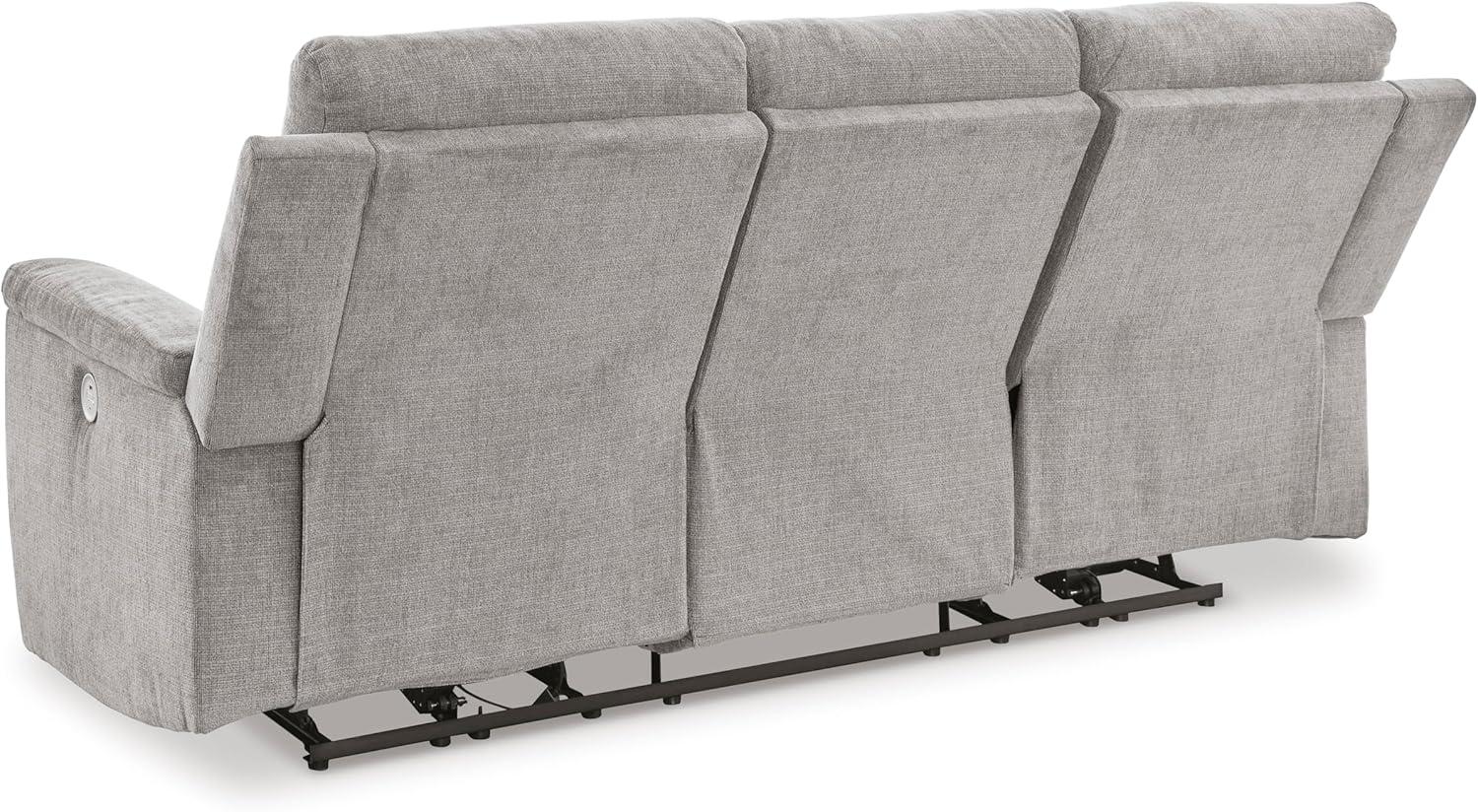 imageSignature Design by Ashley Barnsana Casual Power Recliner with Rocking Motion and USB Port Light GrayLight Gray