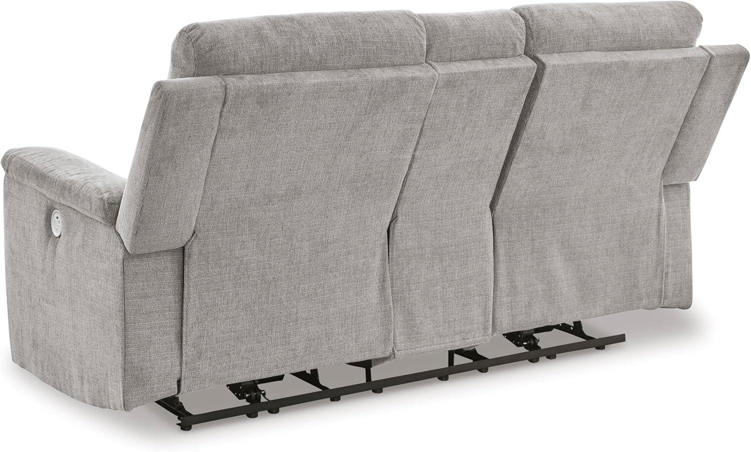 imageSignature Design by Ashley Barnsana Casual Power Recliner with Rocking Motion and USB Port Light GrayLight Gray