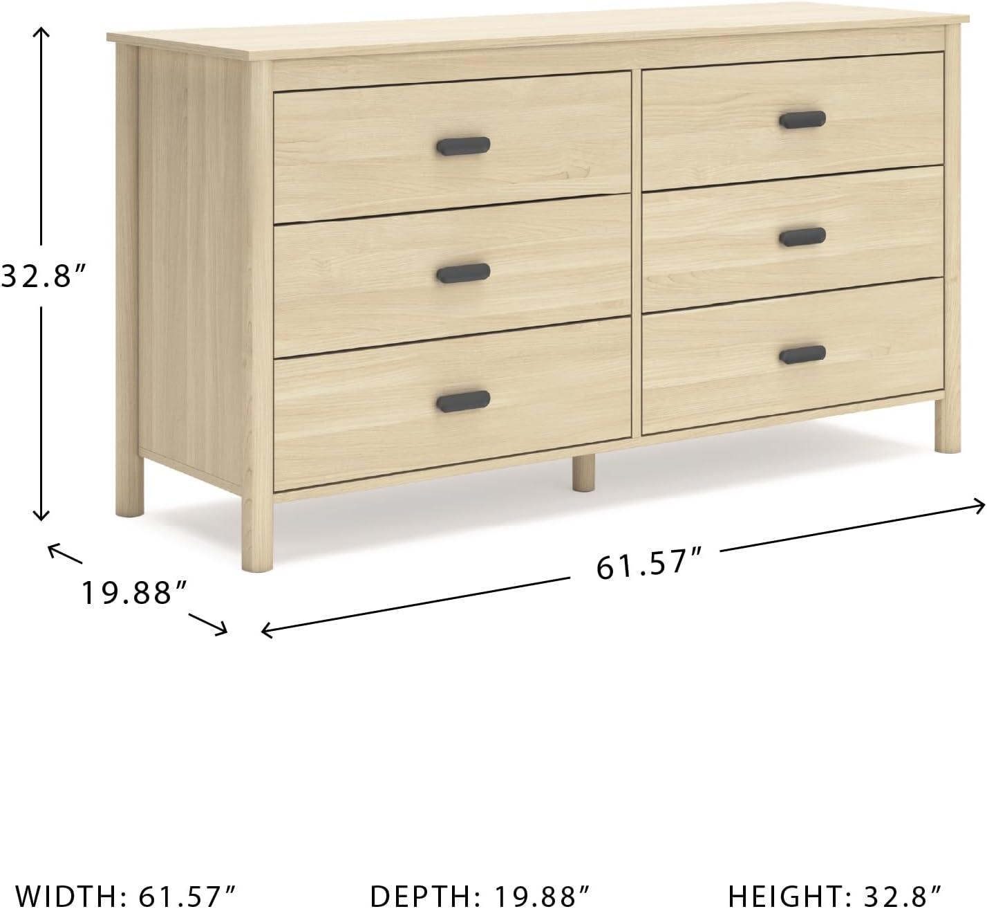 imageSignature Design by Ashley Bermacy Casual 6Drawer Dresser with Safety Stop Light BrownBeige