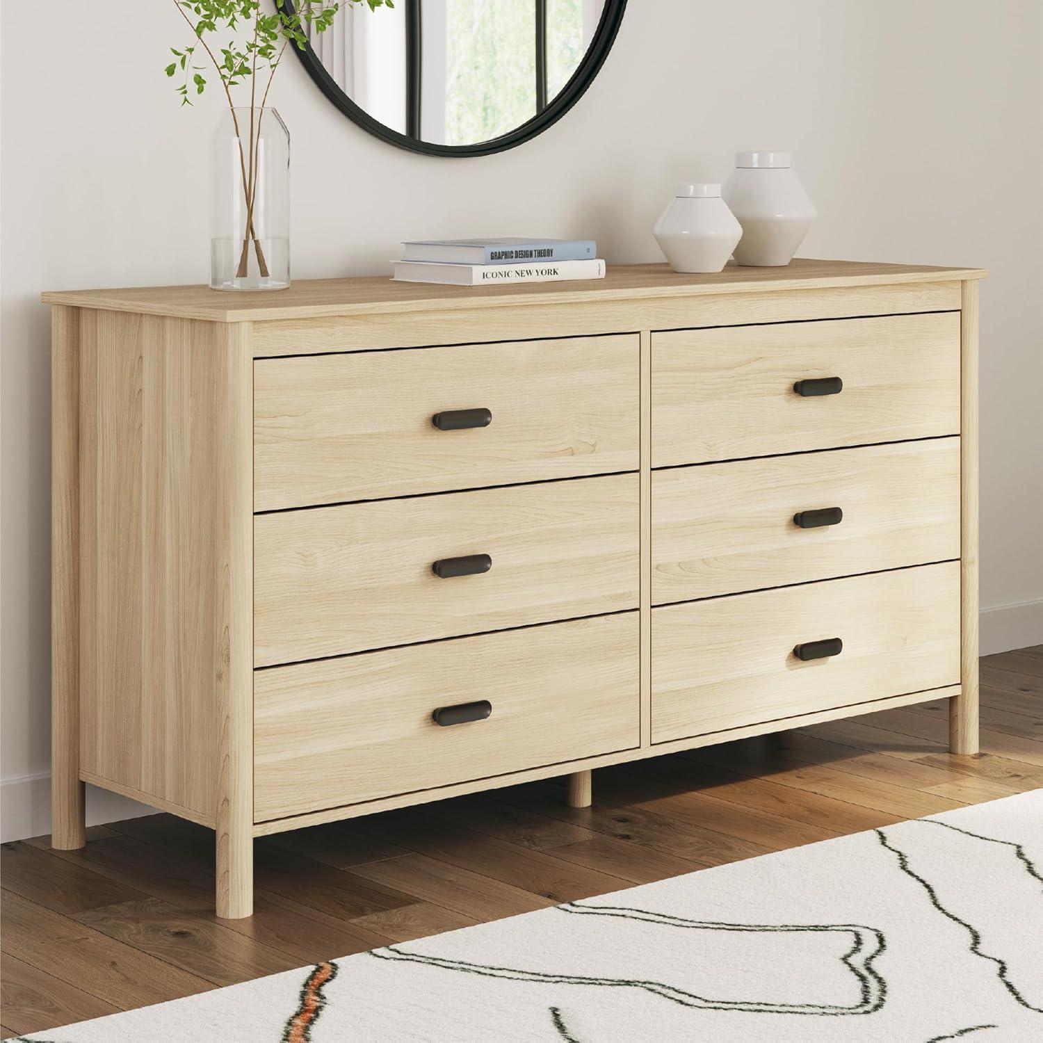 imageSignature Design by Ashley Bermacy Casual 6Drawer Dresser with Safety Stop Light BrownBeige