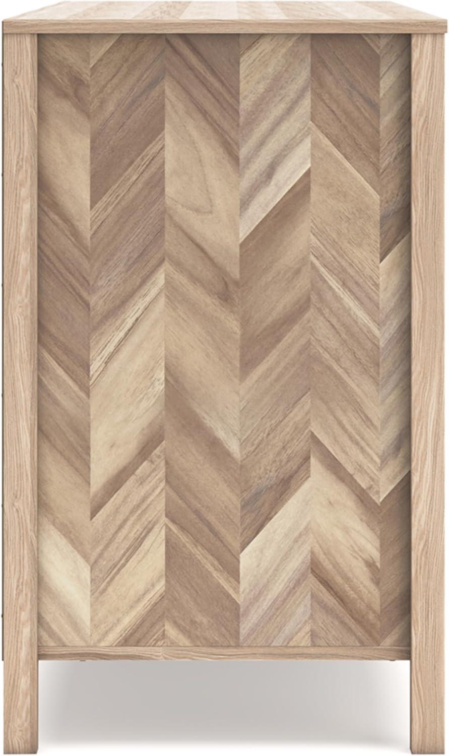 imageSignature Design by Ashley Bermacy Casual 6Drawer Dresser with Safety Stop Light BrownNatural