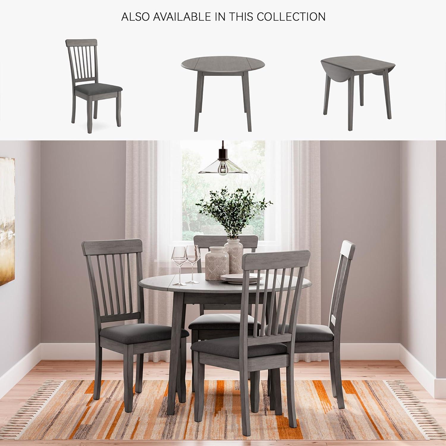 imageSignature Design by Ashley Berringer Spindle Back 18quot Dining Chairs Set of 2 Rustic Light Brown with Upholstered Cushioned SeatGrey