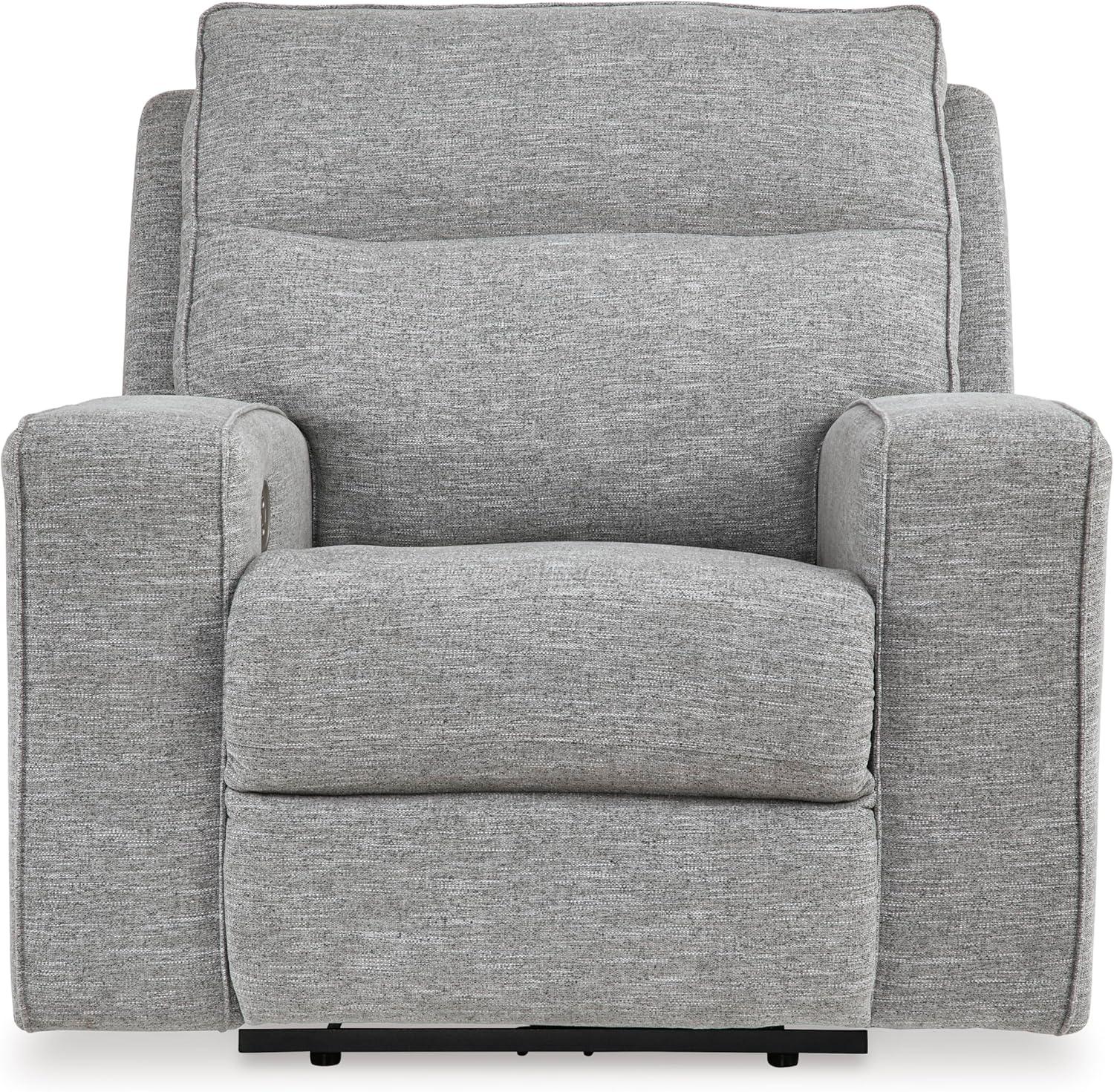 imageSignature Design by Ashley Biscoe Casual UV Resistant Power Reclining Sofa with Adjustable Headrest and USB Ports Light GrayLoveseat