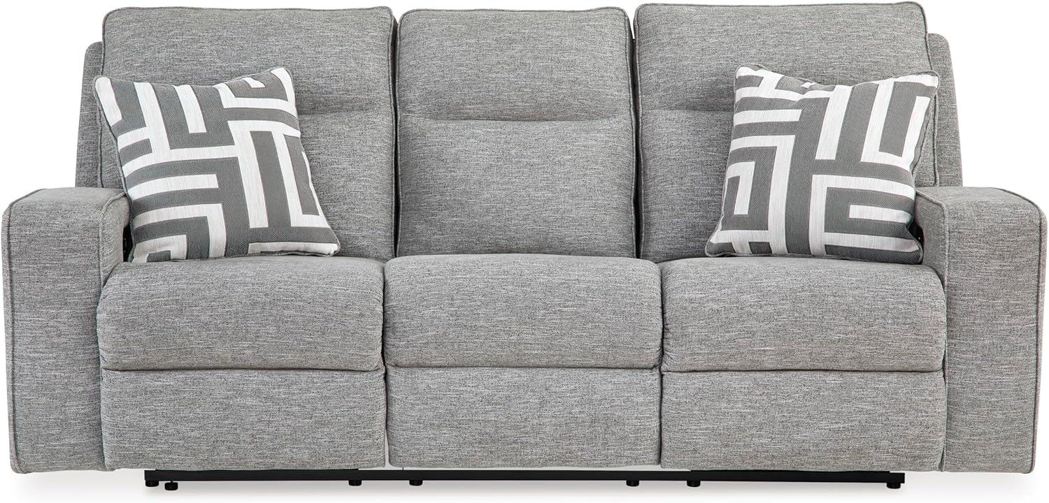 imageSignature Design by Ashley Biscoe Casual UV Resistant Power Reclining Sofa with Adjustable Headrest and USB Ports Light GraySofa