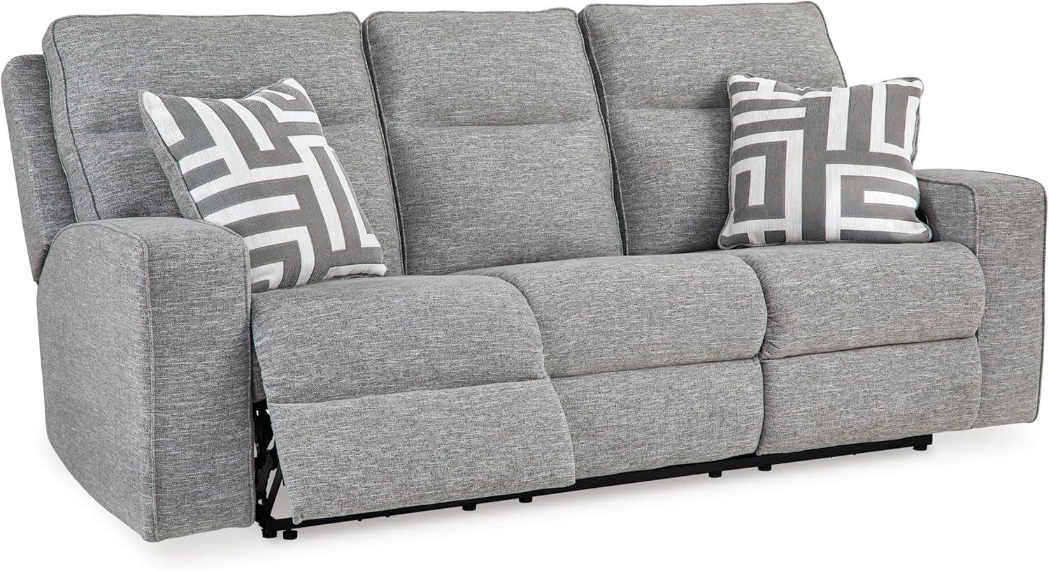 imageSignature Design by Ashley Biscoe Casual UV Resistant Power Reclining Sofa with Adjustable Headrest and USB Ports Light GraySofa
