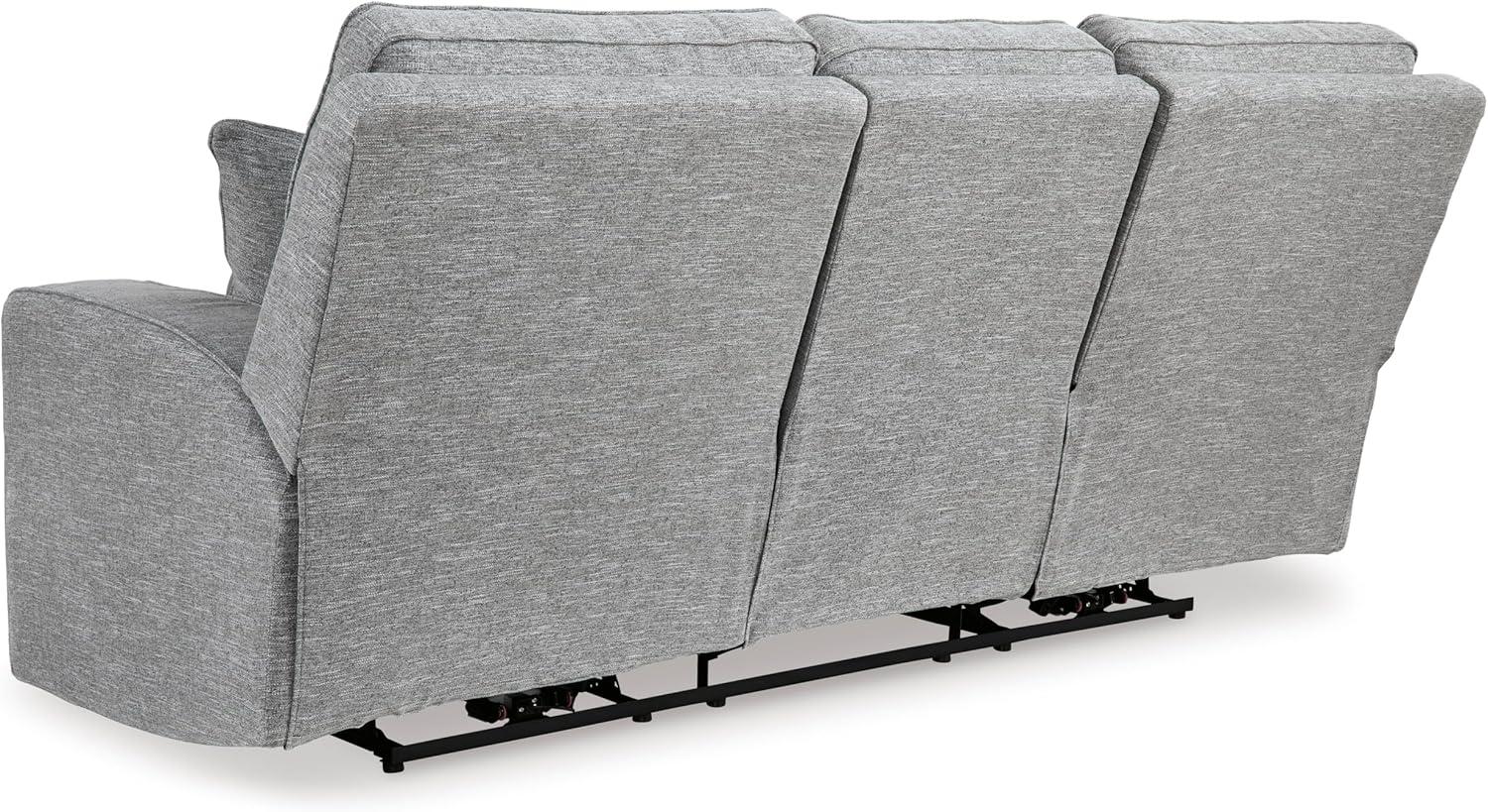 imageSignature Design by Ashley Biscoe Casual UV Resistant Power Reclining Sofa with Adjustable Headrest and USB Ports Light GraySofa