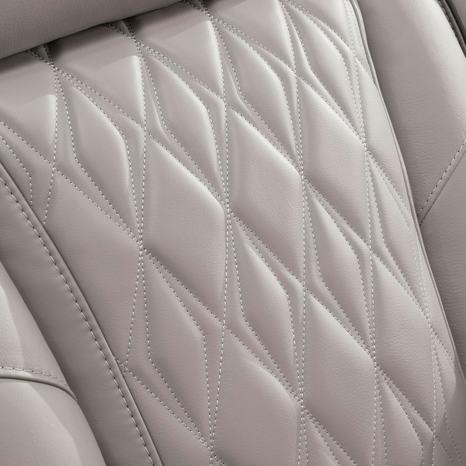 imageSignature Design by Ashley Boyington Contemporary Leather Match Power Recliner with Adjustable Headrest Cup Holders USB Port and Air Massage System BlackLight Gray