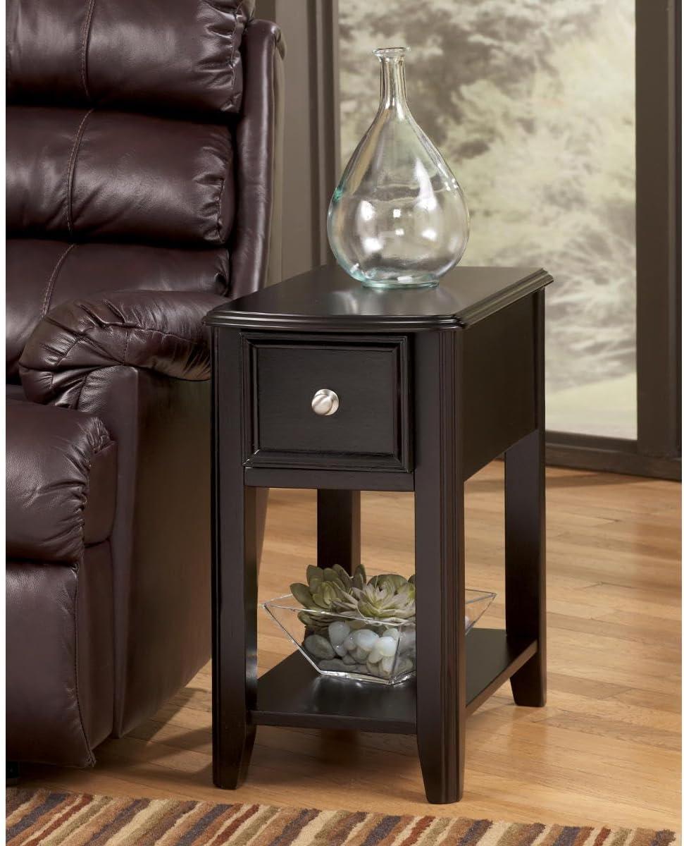 imageSignature Design by Ashley Breegin Chair Side End Table 1 Drawer 1 Fixed Shelf Veneers Wood 1313quot W x 2213quot D x 23quot H BrownDark Brown