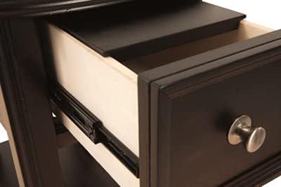imageSignature Design by Ashley Breegin Chair Side End Table 1 Drawer 1 Fixed Shelf Veneers Wood 1313quot W x 2213quot D x 23quot H BrownDark Brown