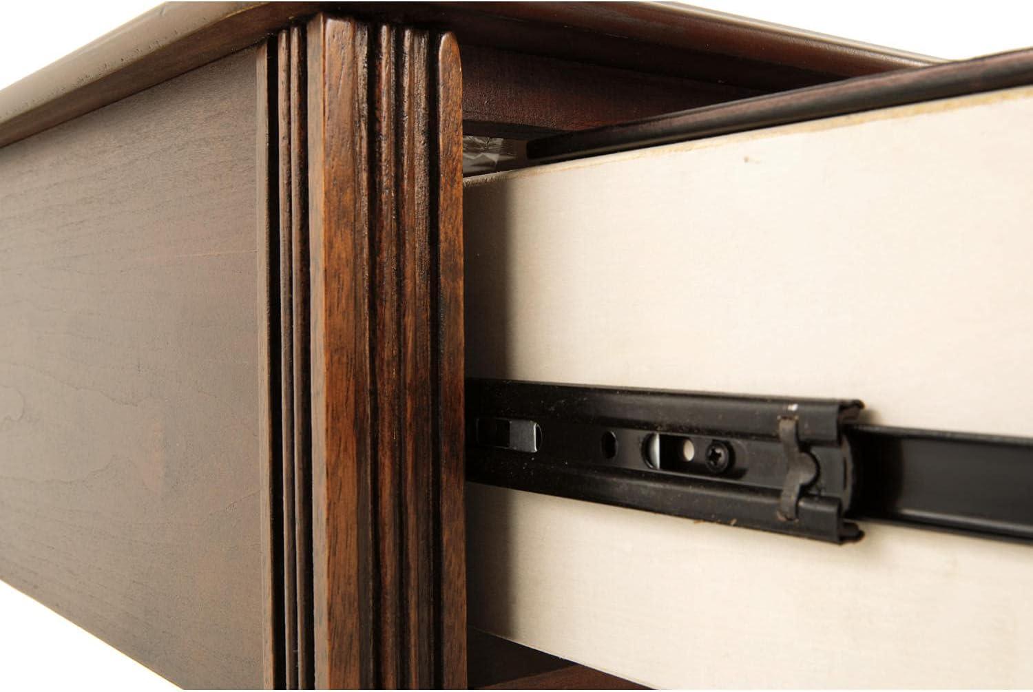 imageSignature Design by Ashley Breegin Chair Side End Table 1 Drawer 1 Fixed Shelf Veneers Wood 1313quot W x 2213quot D x 23quot H BrownMedium Brown