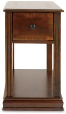 imageSignature Design by Ashley Breegin Chair Side End Table 1 Drawer 1 Fixed Shelf Veneers Wood 1313quot W x 2213quot D x 23quot H BrownMedium Brown