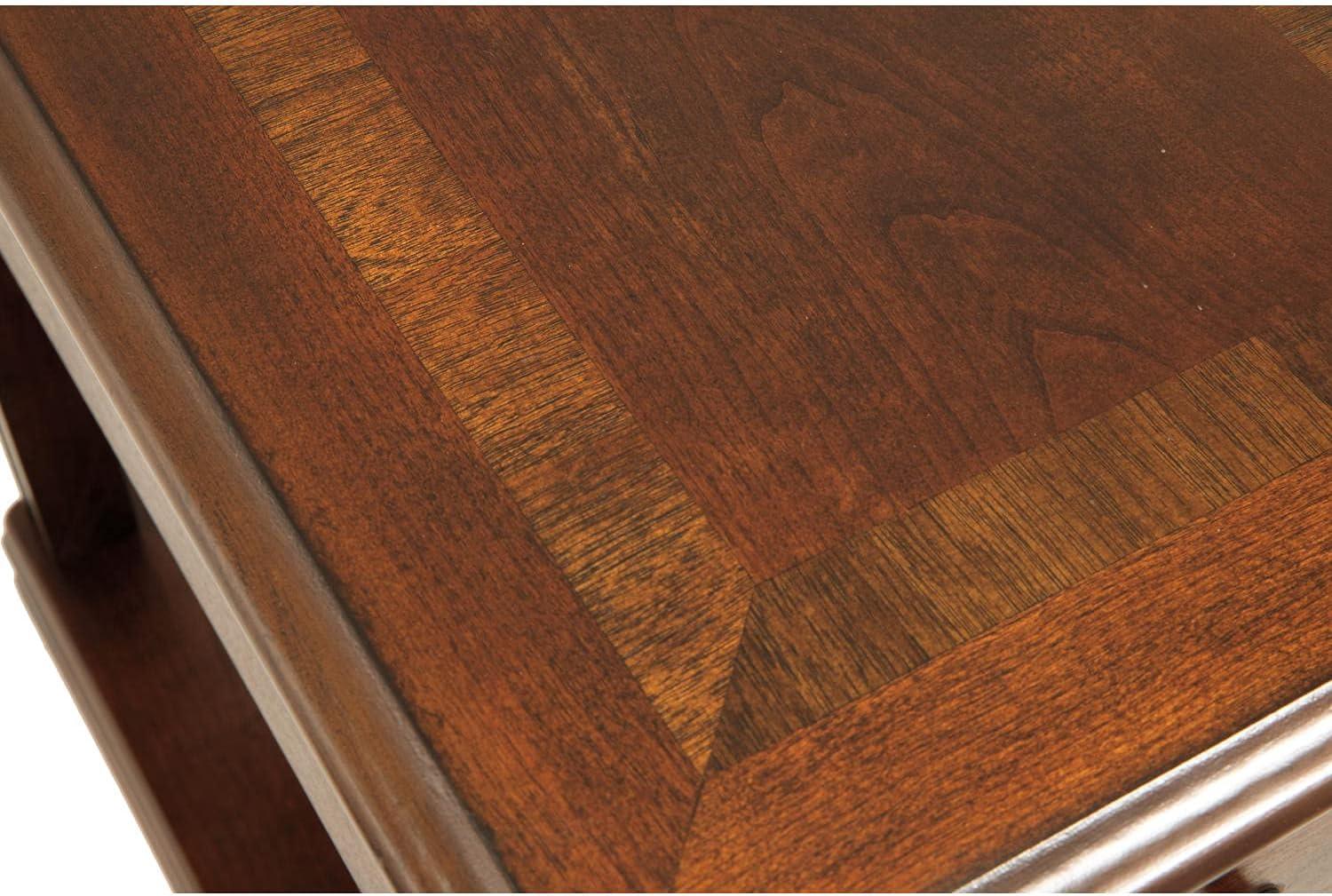 imageSignature Design by Ashley Breegin Chair Side End Table 1 Drawer 1 Fixed Shelf Veneers Wood 1313quot W x 2213quot D x 23quot H BrownMedium Brown