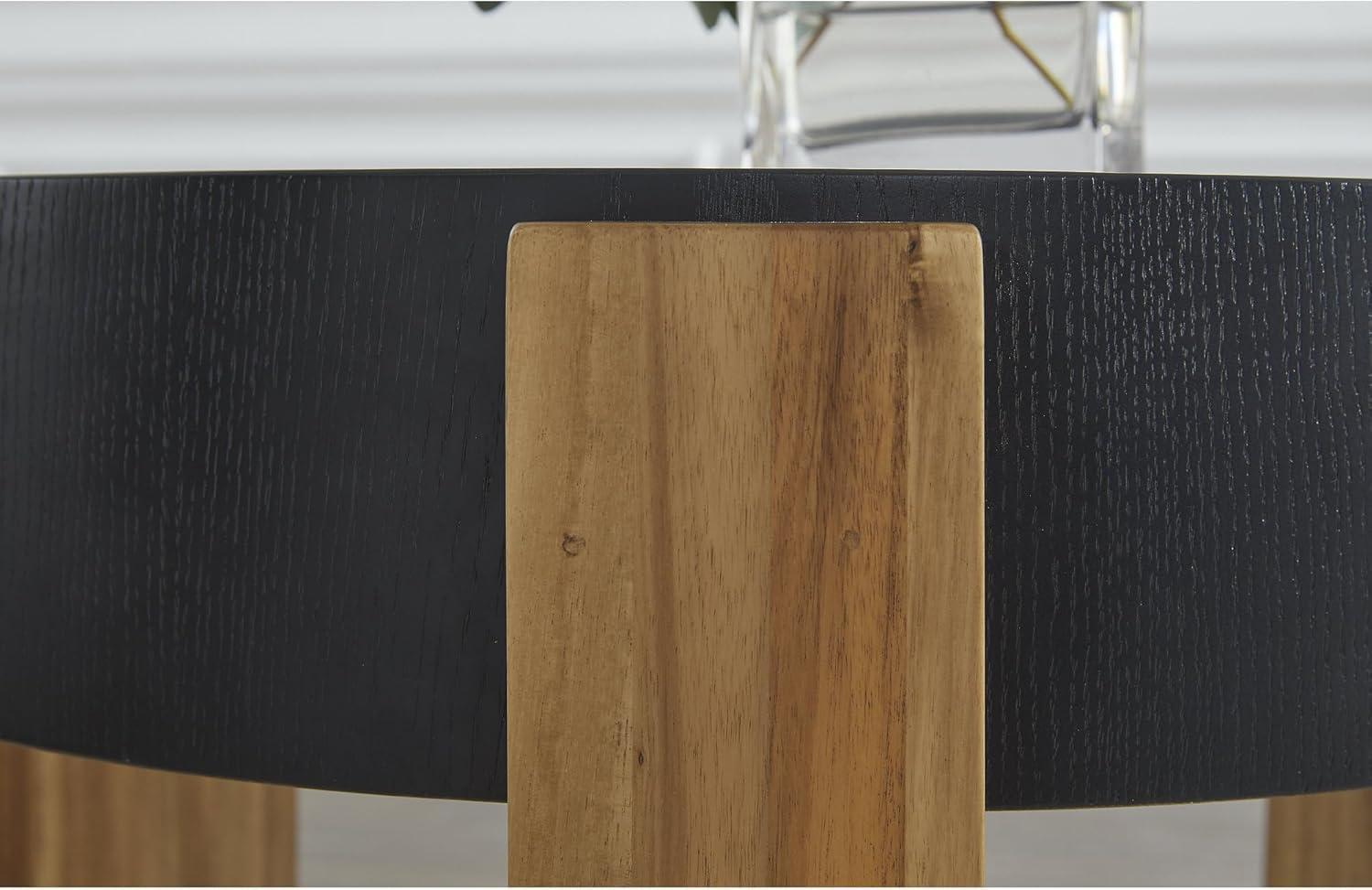 imageSignature Design by Ashley Breenmore Modern Table with 3 Legs Set of 2 Black ampamp Light Brown