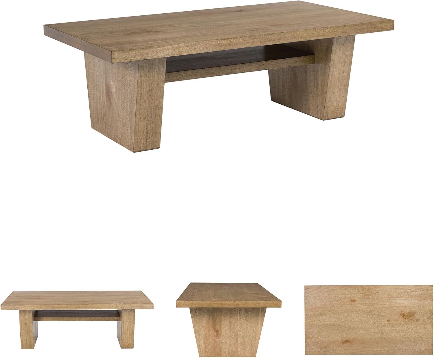 imageSignature Design by Ashley Brendalhouse Casual Coffee Table with Faux Cement Top Bottom Shelf and Casters Light Brown ampamp WhiteLight Brown