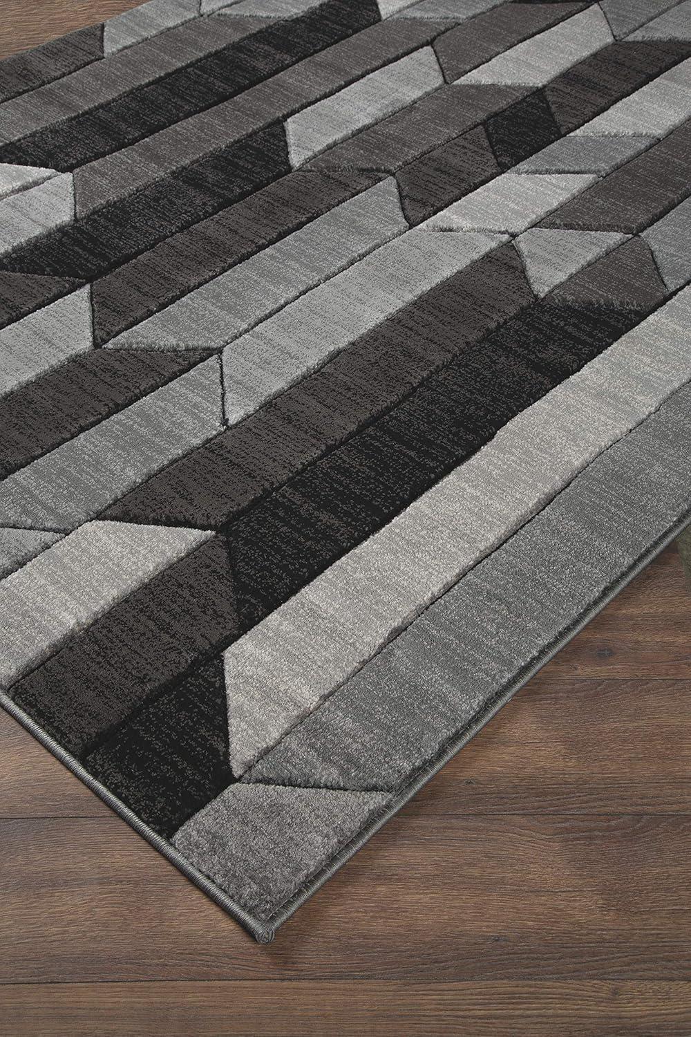 imageSignature Design by Ashley Chayse Urban 5 x 7 Medium Pile Rug with Hand Carved Detailing Black ampamp Gray5 x 67 Rectangular