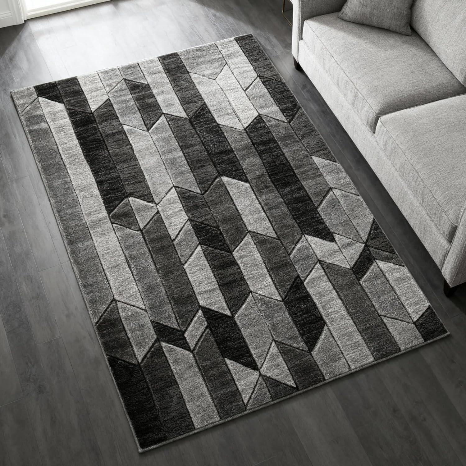 imageSignature Design by Ashley Chayse Urban 5 x 7 Medium Pile Rug with Hand Carved Detailing Black ampamp Gray5 x 67 Rectangular