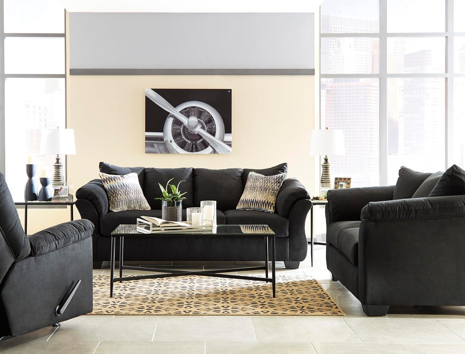 imageSignature Design by Ashley Darcy Classic Contemporary Sofa BlackBlack