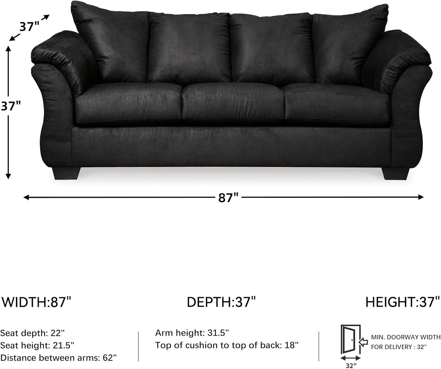 imageSignature Design by Ashley Darcy Classic Contemporary Sofa BlackBlack