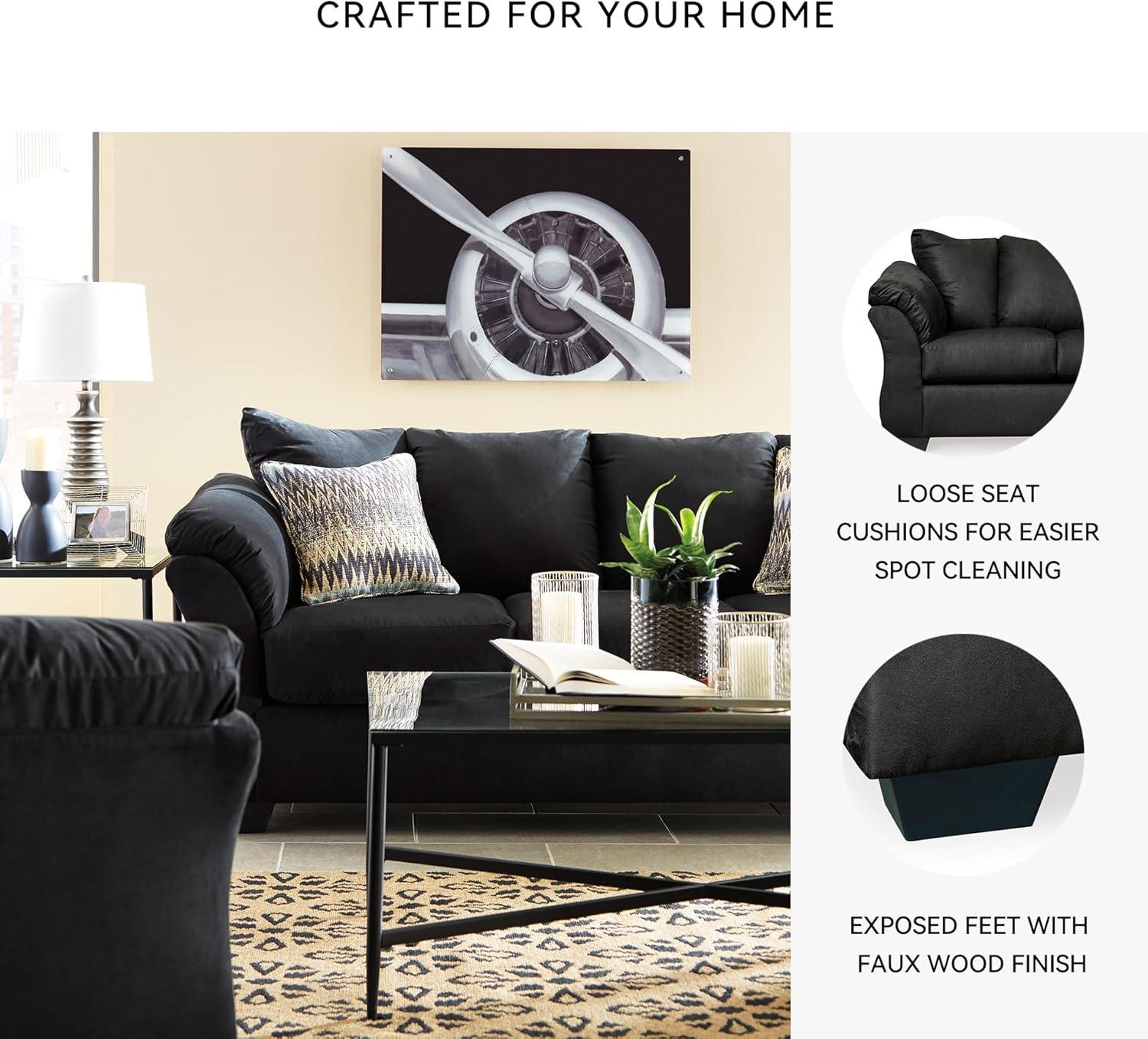 imageSignature Design by Ashley Darcy Classic Contemporary Sofa BlackBlack