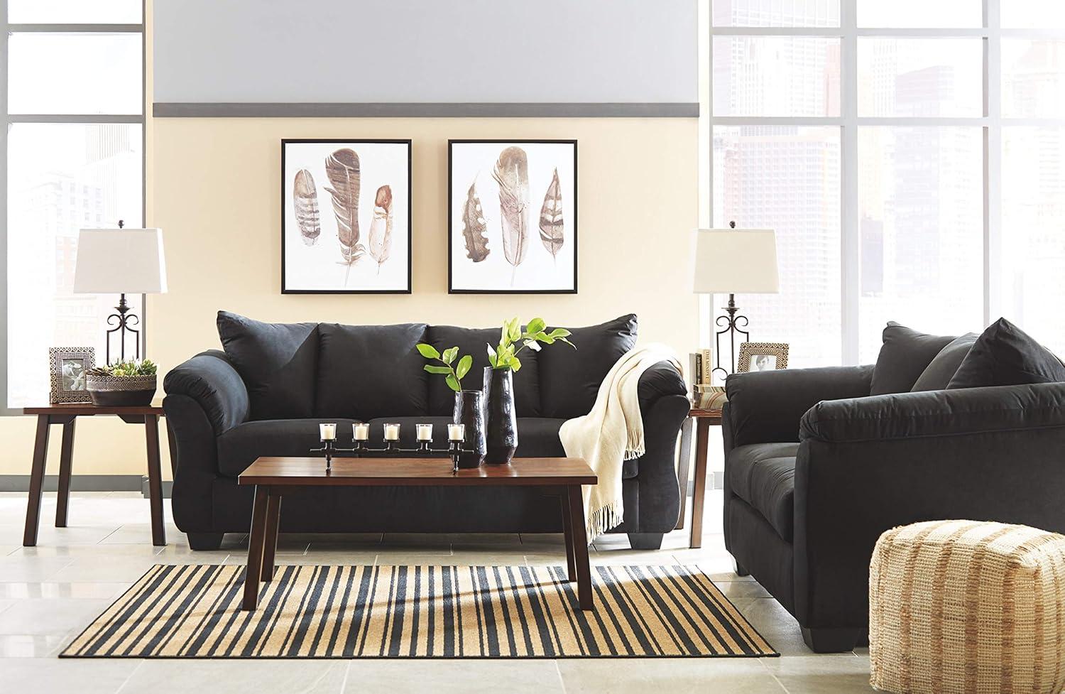 imageSignature Design by Ashley Darcy Classic Contemporary Sofa BlackBlack