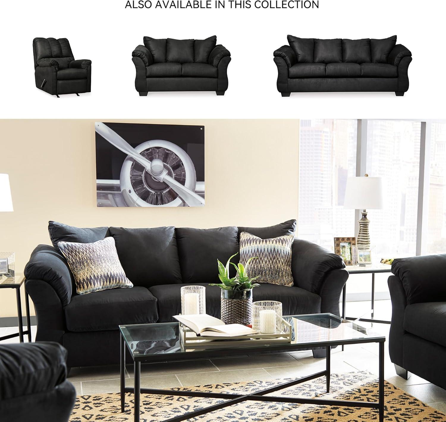 imageSignature Design by Ashley Darcy Classic Contemporary Sofa BlackBlack