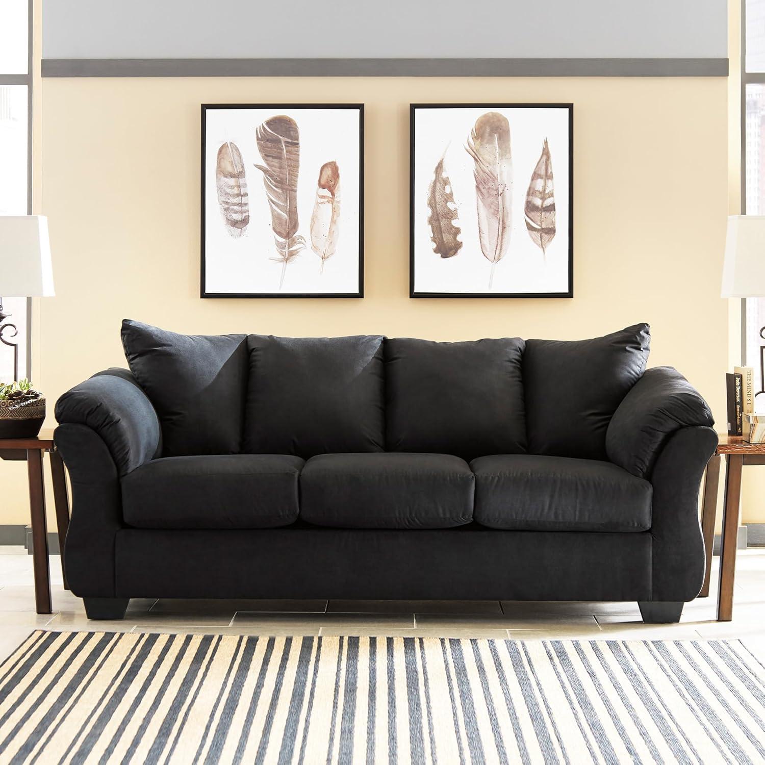 imageSignature Design by Ashley Darcy Classic Contemporary Sofa BlackBlack