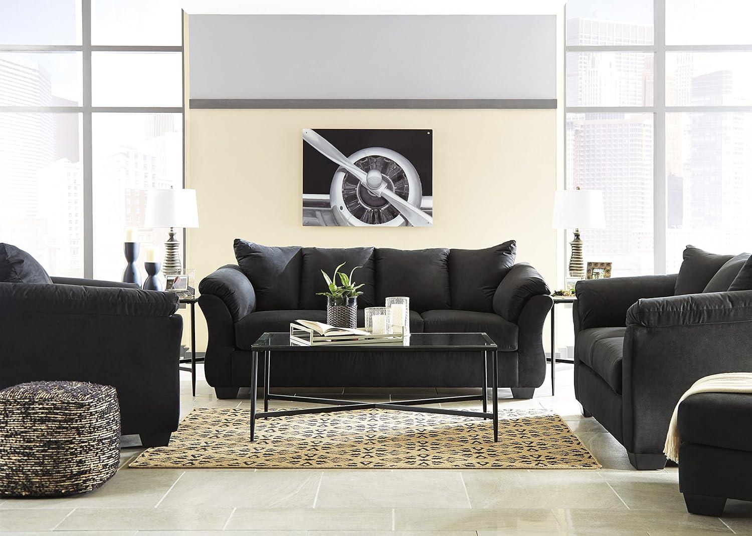imageSignature Design by Ashley Darcy Classic Contemporary Sofa BlackBlack