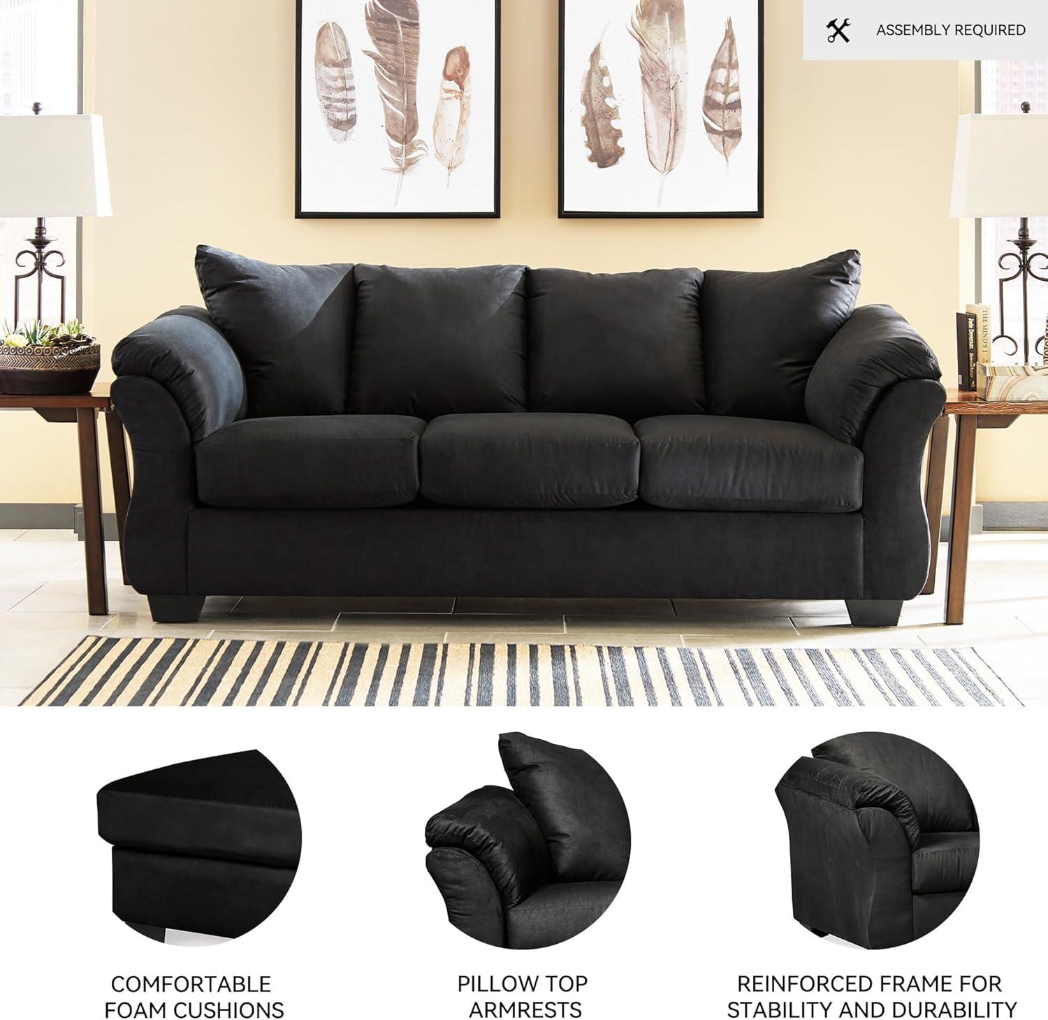 imageSignature Design by Ashley Darcy Classic Contemporary Sofa BlackBlack
